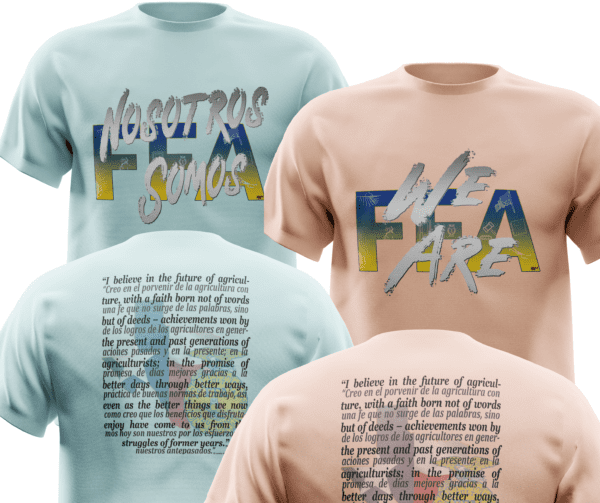 We Are FFA TX Creed English or Spanish Dusty Peach Heathered | True Celadon