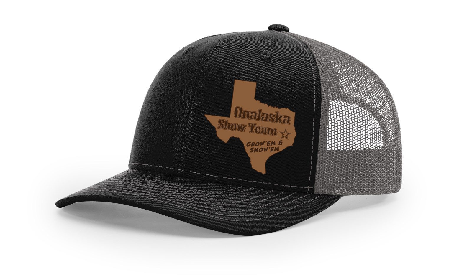 Black mesh trucker hat with Texas patch
