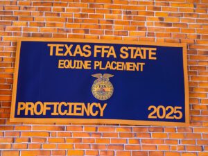 Texas FFA State Equine Placement 2025 sign