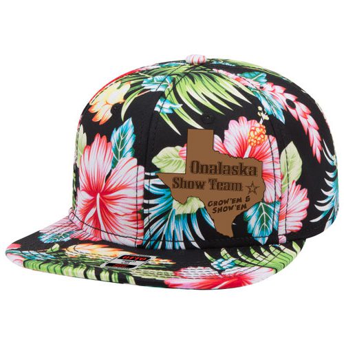 Floral snapback hat with Texas patch