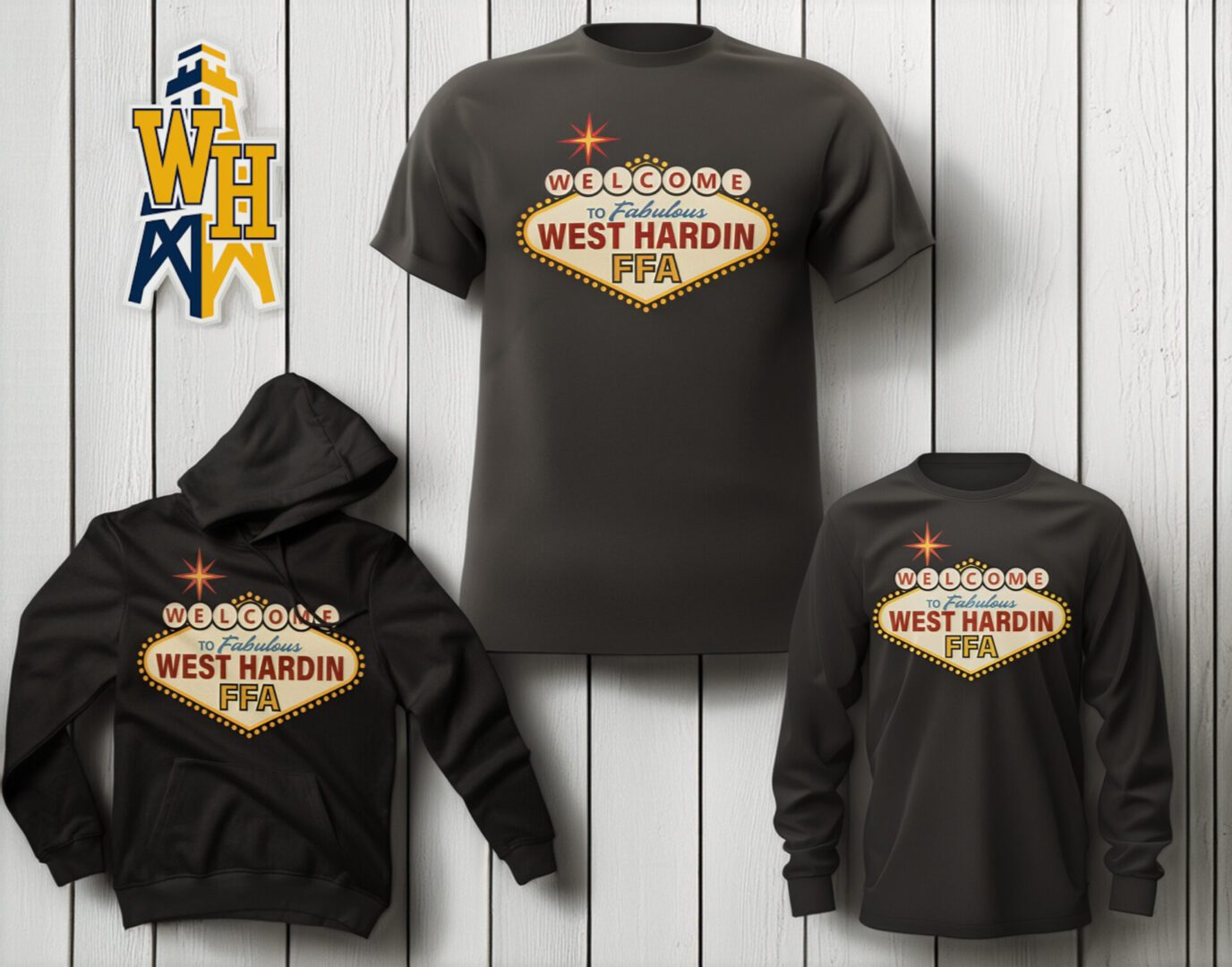 West Hardin FFA shirts with marquee logo