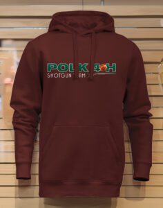 Maroon hoodie with Polk 4-H shotgun logo