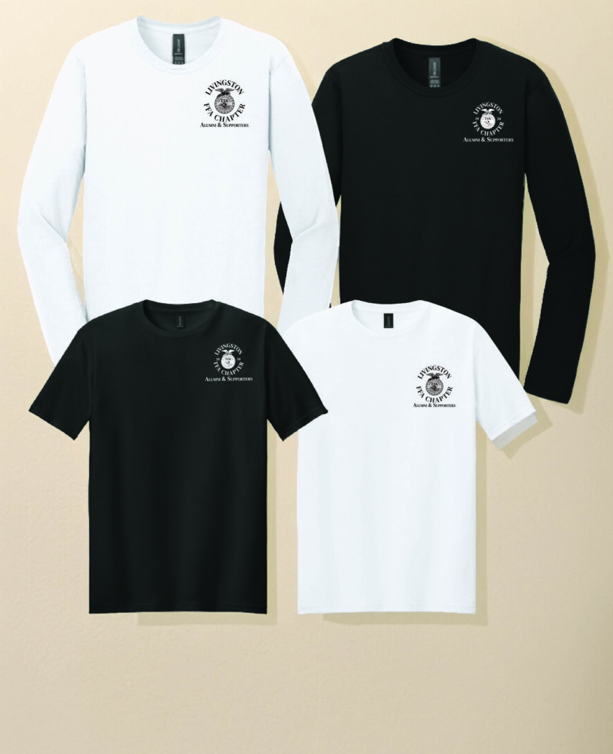 Black and white shirts with small chest logo