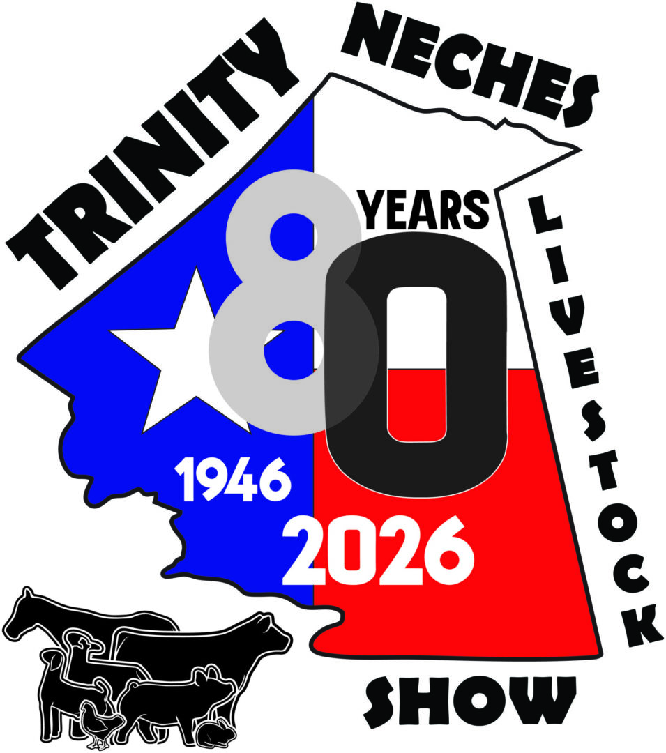 Trinity Neches 80th livestock show logo
